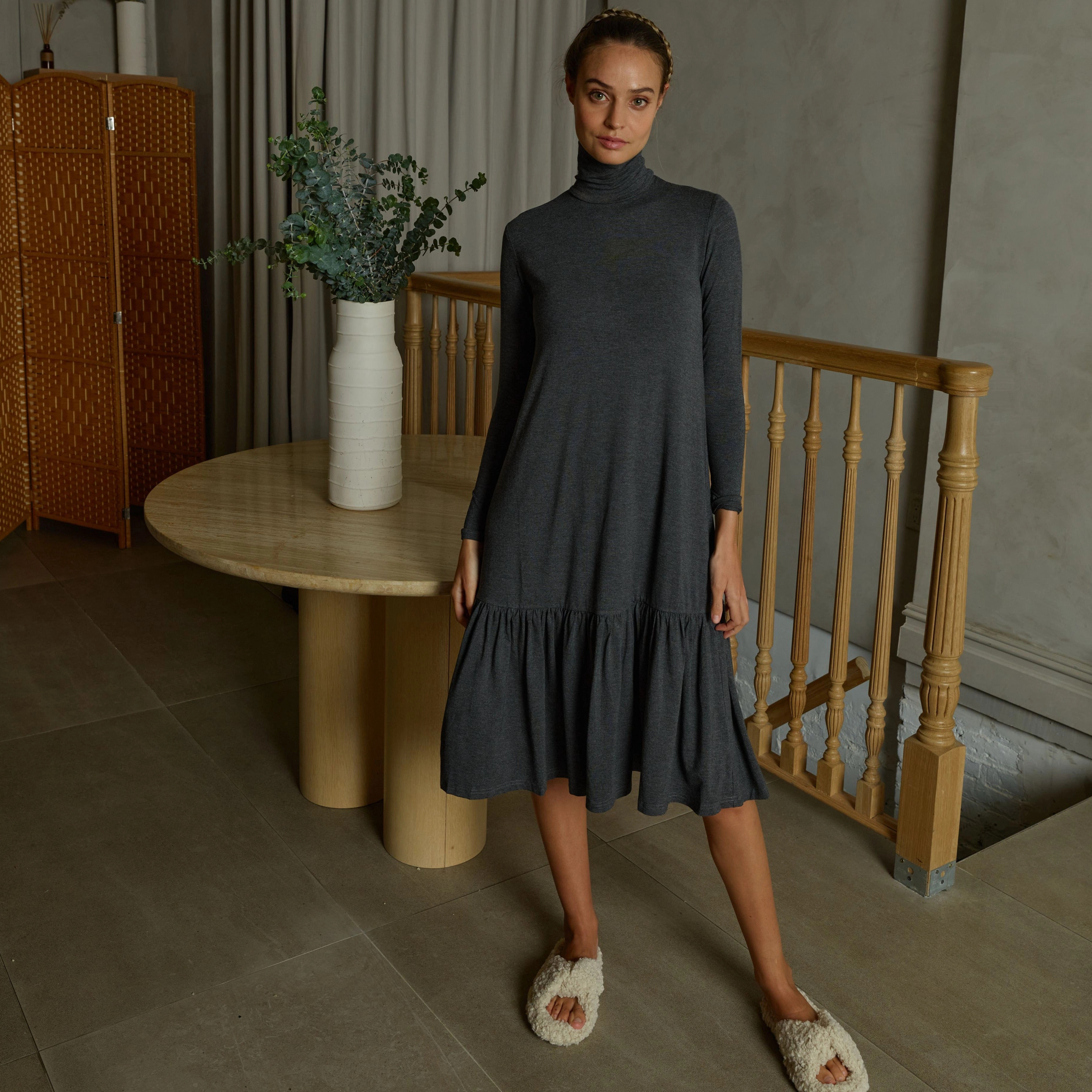 Turtleneck Dress | Grey [Final Sale] Mix-And-Match