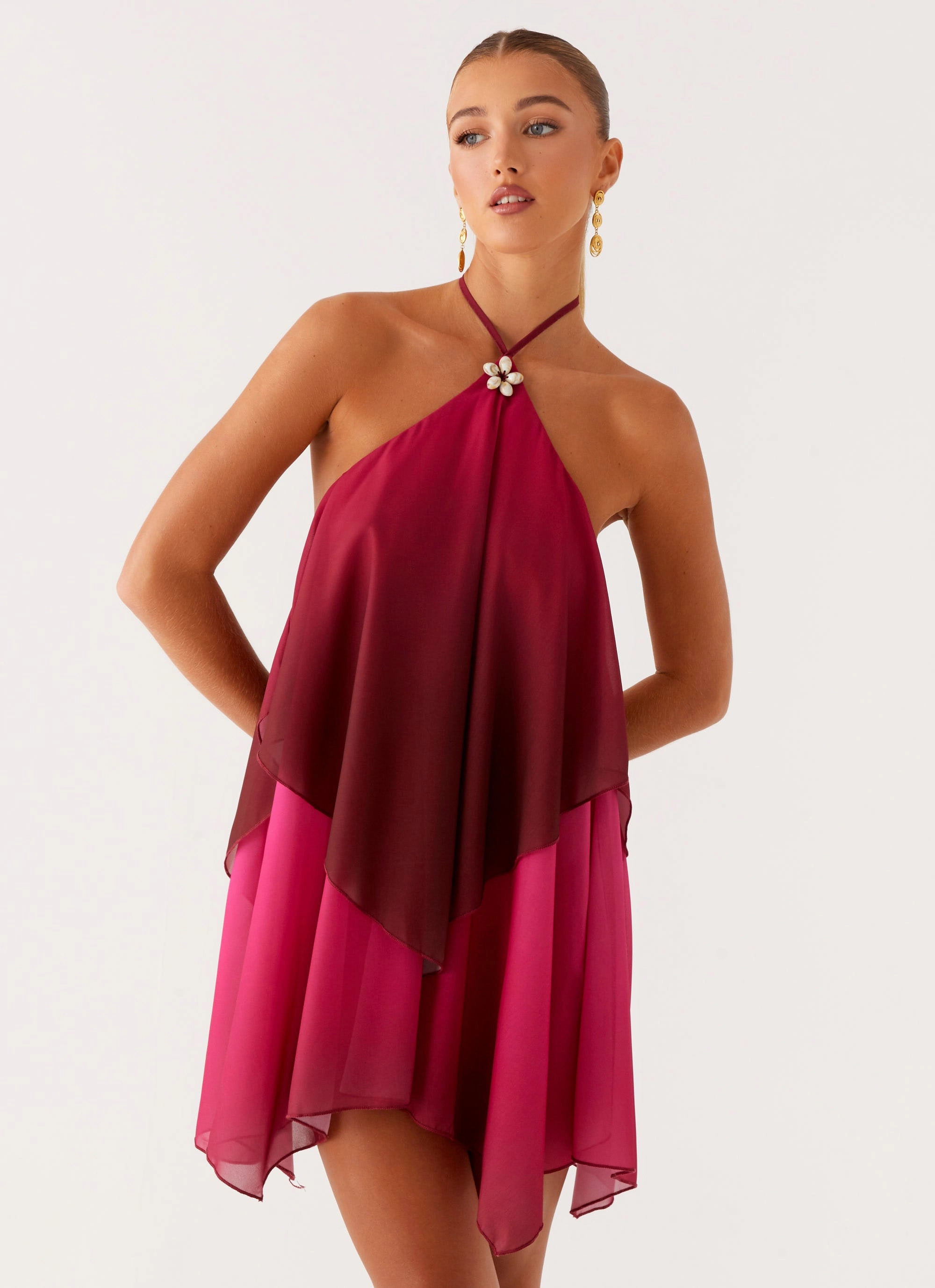 Twin Flame Mini Dress - Fuchsia Gradient Hand-Wash