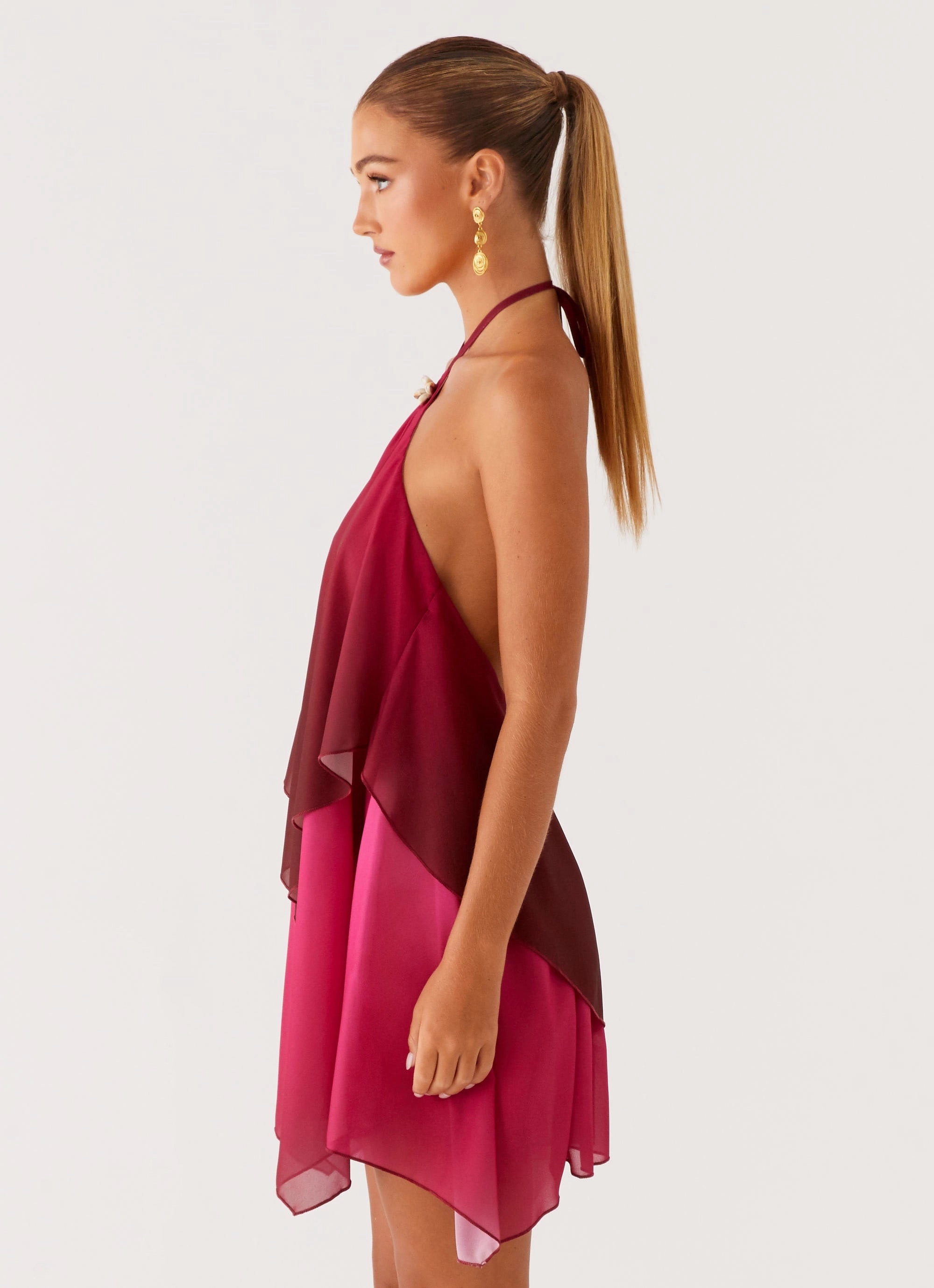 Day Magic Cozy Base Twin Flame Mini Dress - Fuchsia Gradient