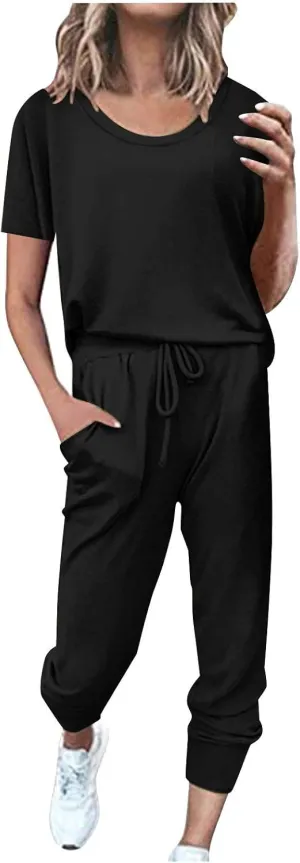Two Piece Pajama Set for Women Pjs Sets for Women Christmas Pajamas for Women Womens Cotton Pajamas Pajamas for Women Set Long Sleeve Womens Cute Pajama Sets Pajamas Sets for Women D-Black