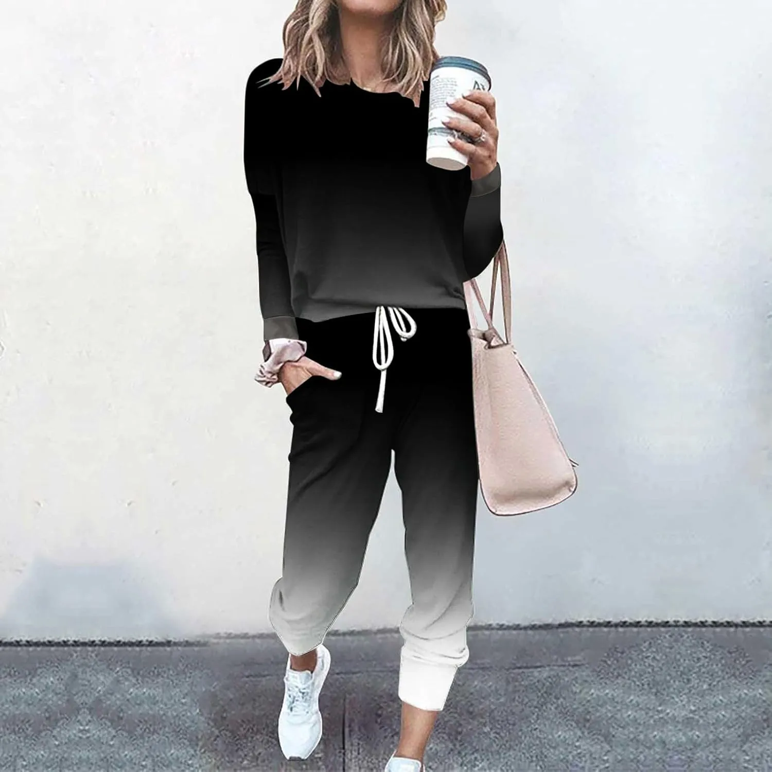 Two Piece Sets for Women Top Pants Sets Long Sleeve Wear Sports Suit Spring Fall Matching Sweatsuit Womens