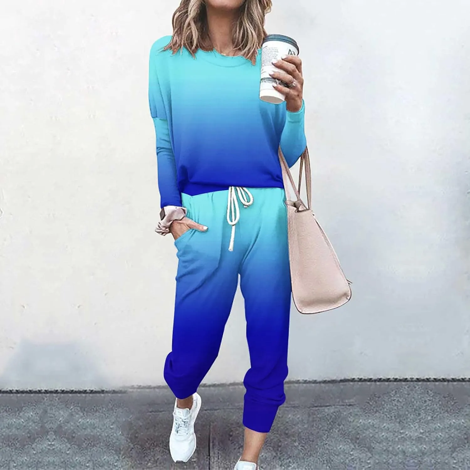 Two Piece Sets for Women Top Pants Sets Long Sleeve Wear Sports Suit Spring Fall Matching Sweatsuit Womens