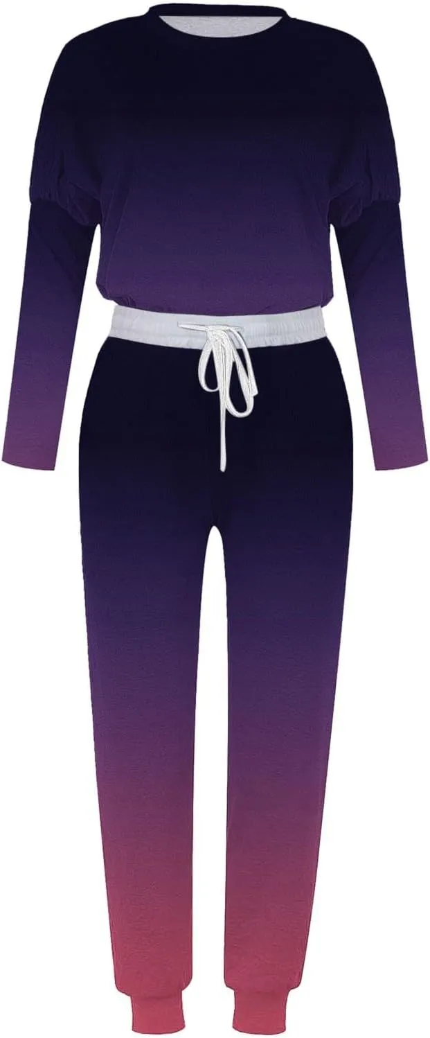 Two Piece Sets for Women Top Pants Sets Long Sleeve Wear Sports Suit Spring Fall Matching Sweatsuit Womens
