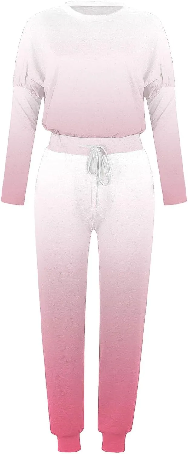 Two Piece Sets for Women Top Pants Sets Long Sleeve Wear Sports Suit Spring Fall Matching Sweatsuit Womens