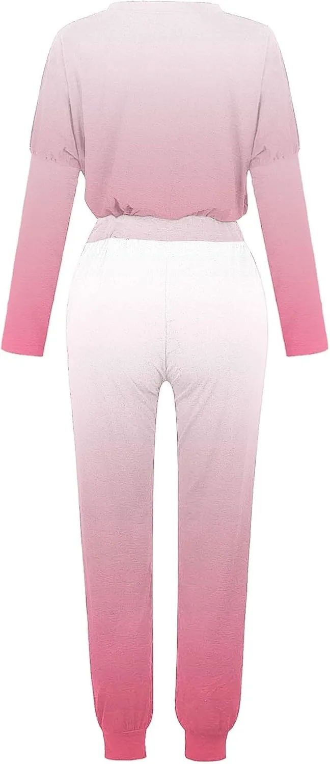 Two Piece Sets for Women Top Pants Sets Long Sleeve Wear Sports Suit Spring Fall Matching Sweatsuit Womens