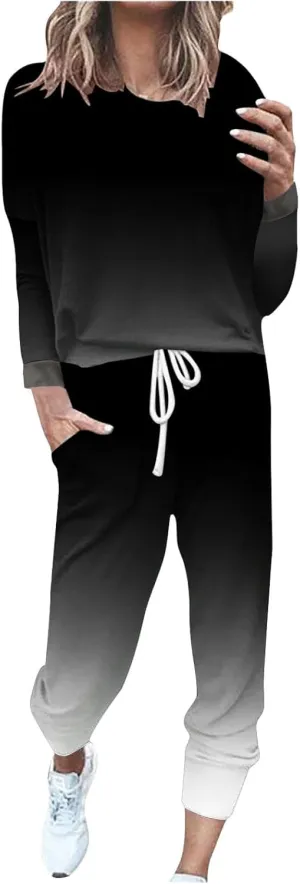 Two Piece Sets for Women Top Pants Sets Long Sleeve Wear Sports Suit Spring Fall Matching Sweatsuit Womens