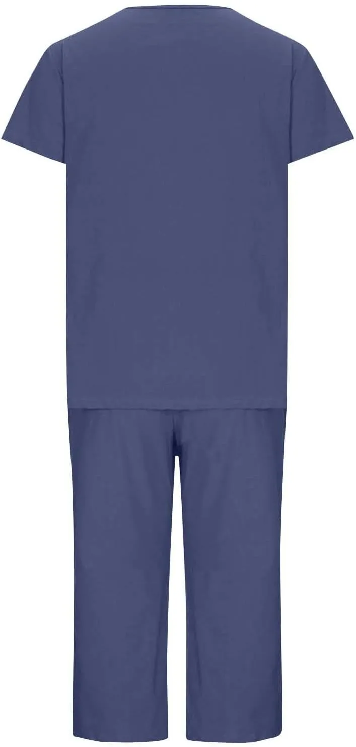 Two Piece Sets for Womens Summer Casual Linen Shirts Comfy Bermuda Shorts Set Loose Comfy Lounge Vacation Resort Wear