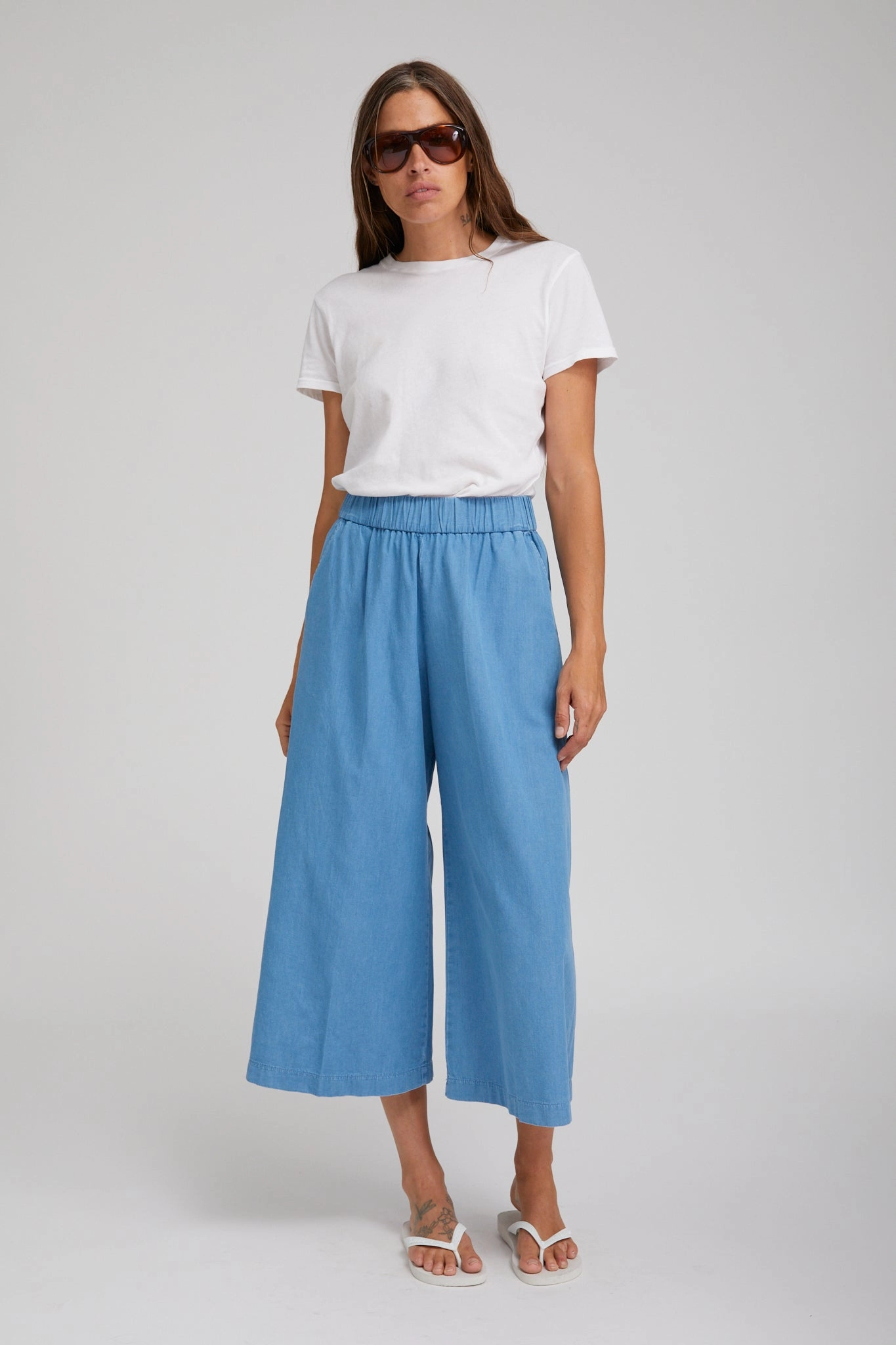 Chambray Culotte HighRiseWaist