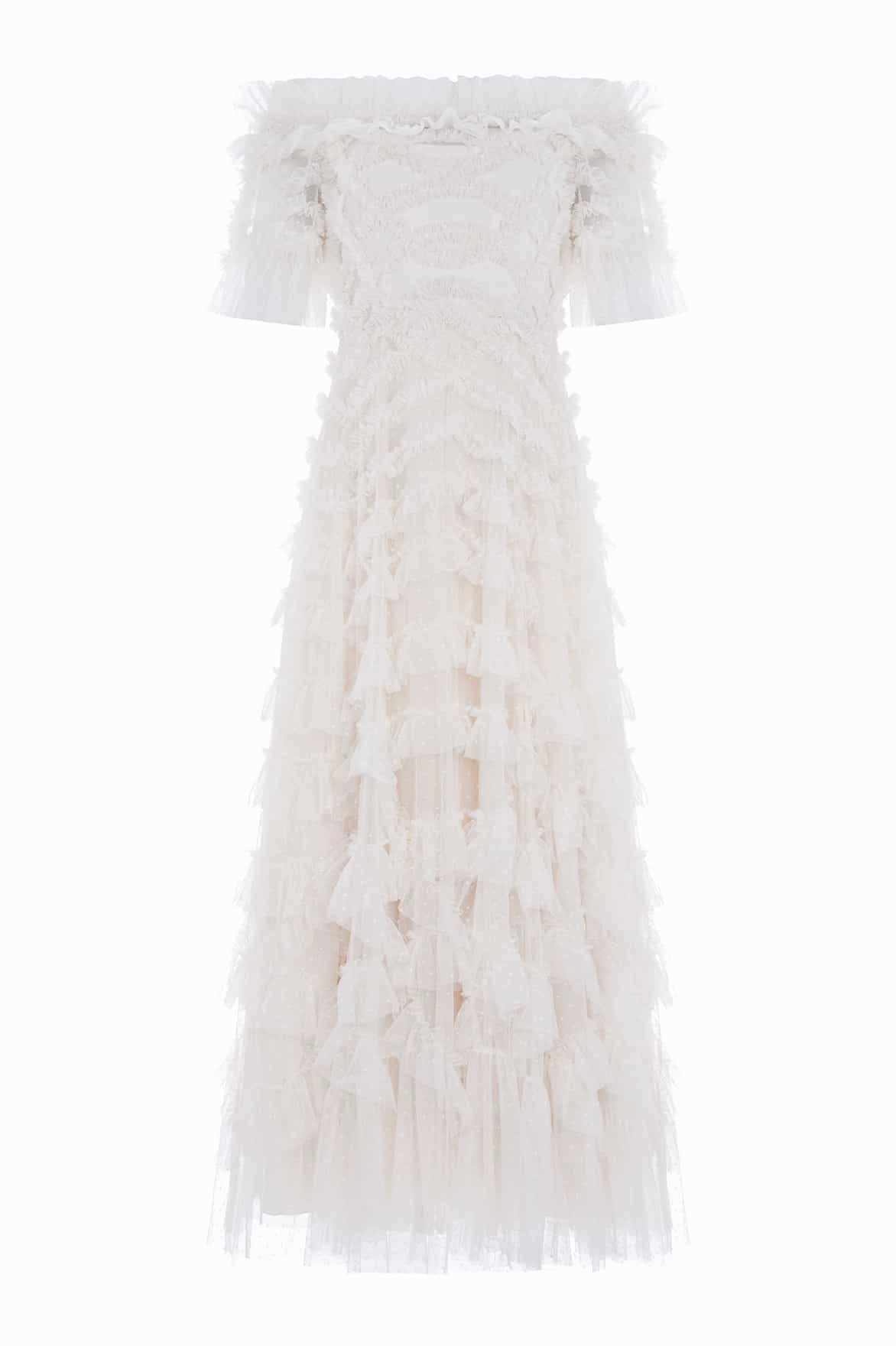 Geometric-pattern Stylish Waistband Design Lana Off-Shoulder Gown