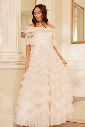 Modern Finish Lana Off-Shoulder Gown