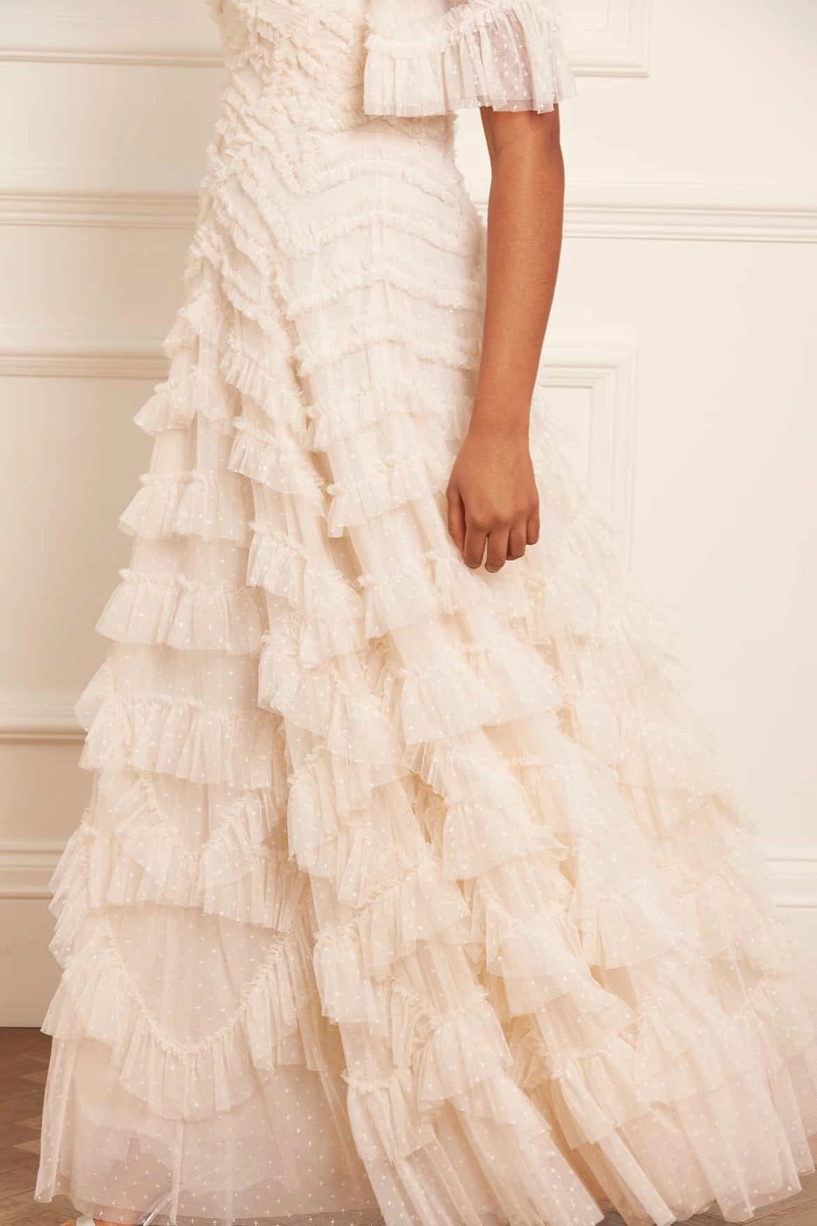 Lana Off-Shoulder Gown Crinkle Effect