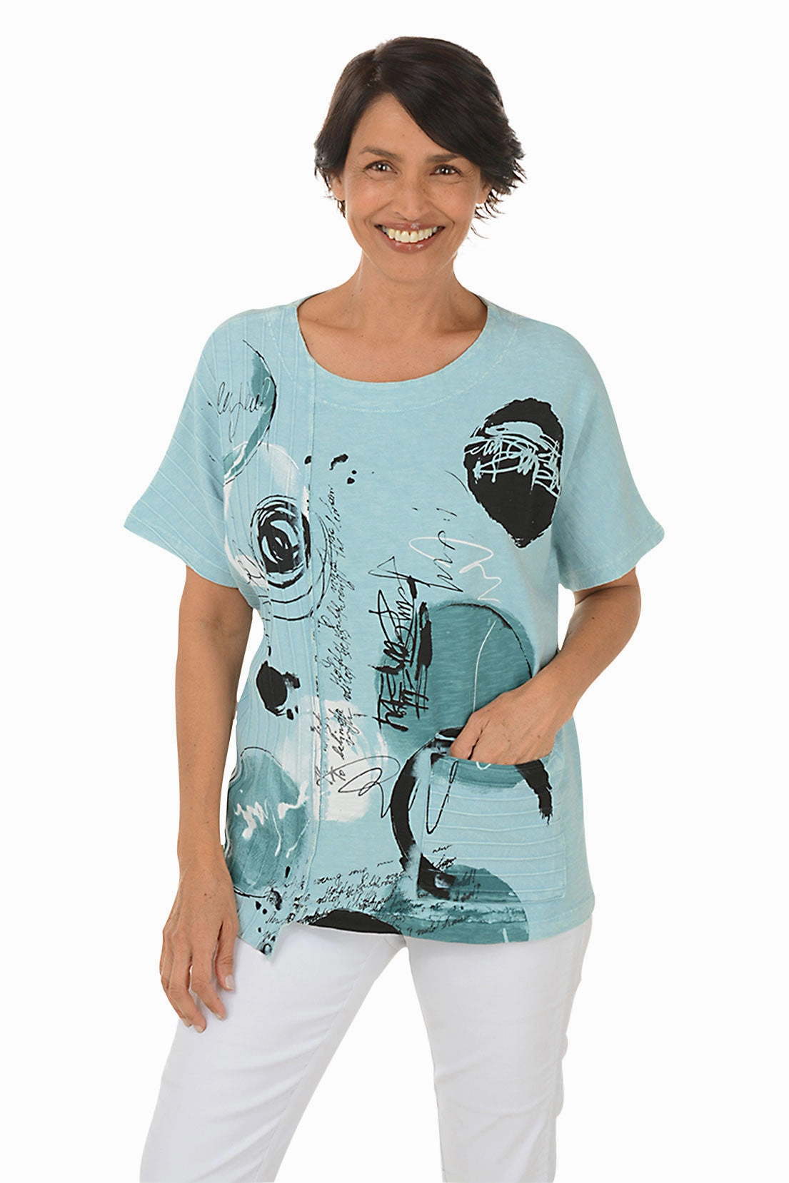 Layered Ventilation Zones Tempo Ribbed Pocket Short Sleeve Top