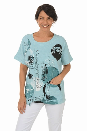 High Stretch Fabric Tempo Ribbed Pocket Short Sleeve Top