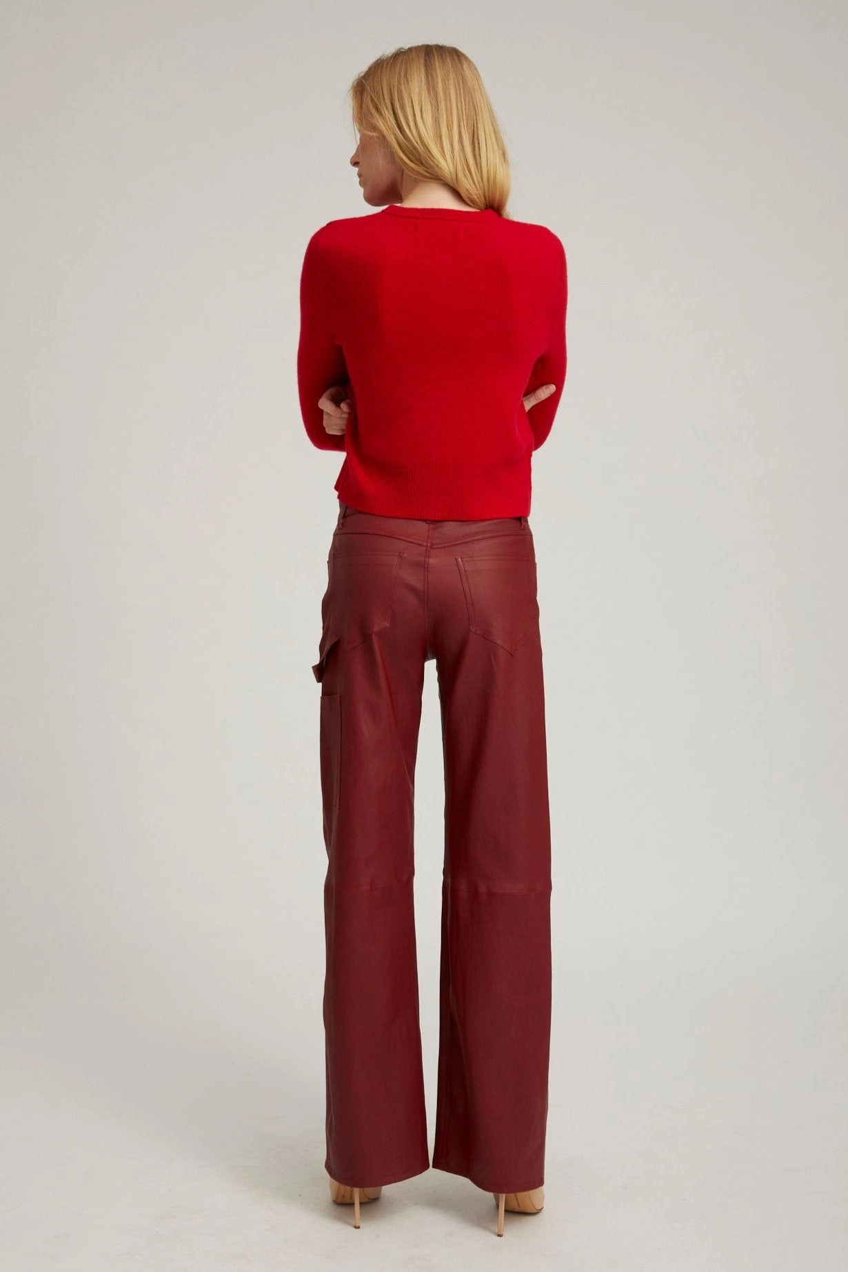 All weather Cherry Leather Carpenter Pants