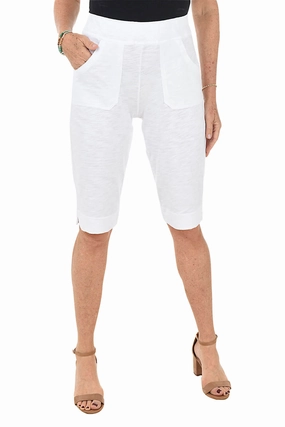 Reinforced Knees Pull-On Slub-Knit Clamdigger Pant