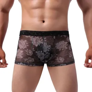 Underwear Men's Boxer Lace Briefs Printed Breathable Transparent Underwear Men's underwear All Mens Underwear