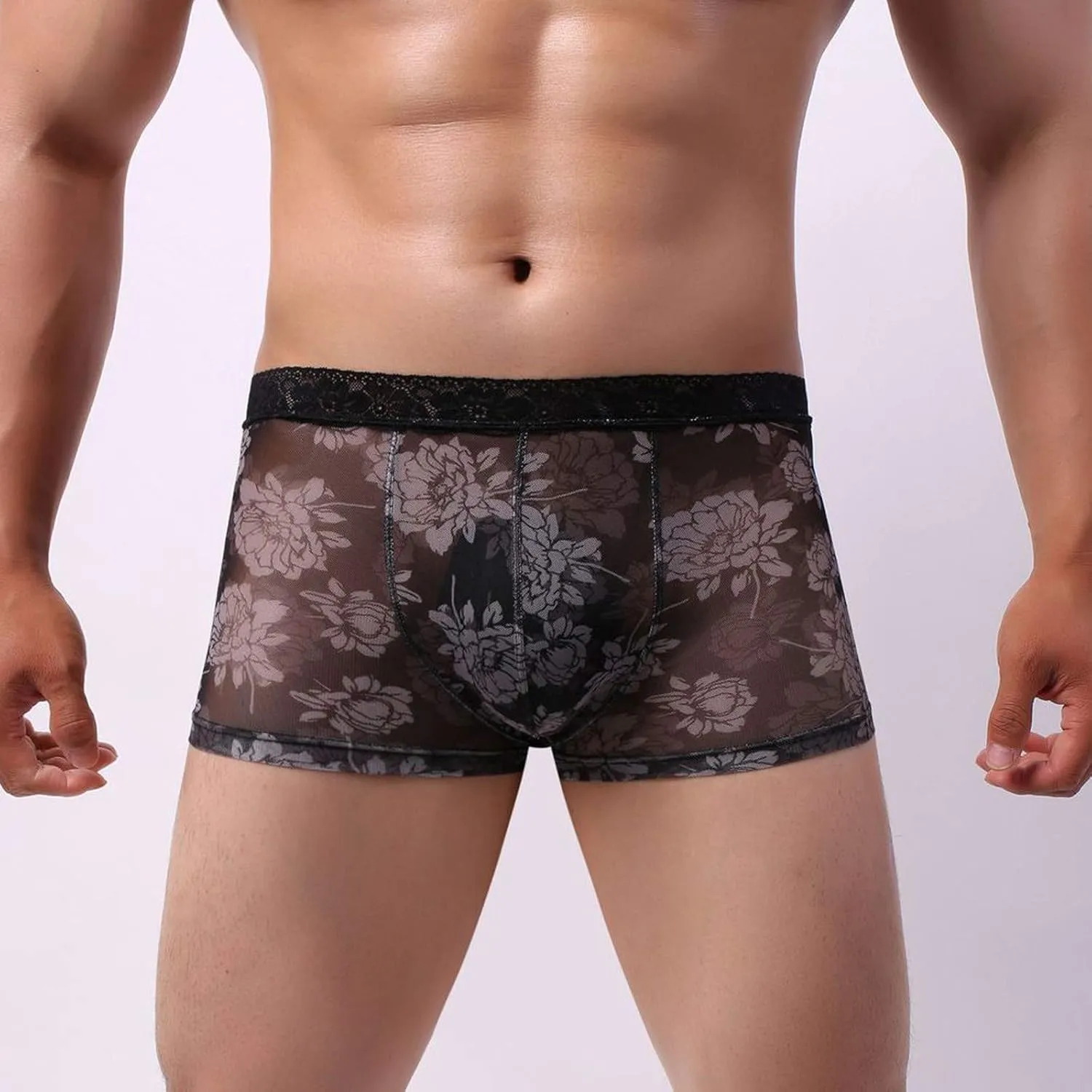 Underwear Men's Boxer Lace Briefs Printed Breathable Transparent Underwear Men's underwear All Mens Underwear