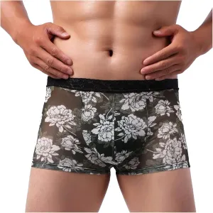 Underwear Men's Boxer Lace Briefs Printed Breathable Transparent Underwear Men's underwear All Mens Underwear
