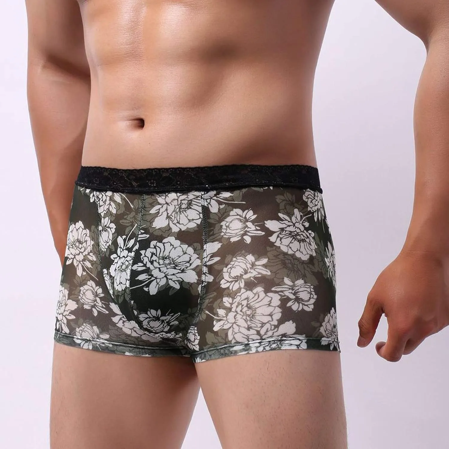 Underwear Men's Boxer Lace Briefs Printed Breathable Transparent Underwear Men's underwear All Mens Underwear