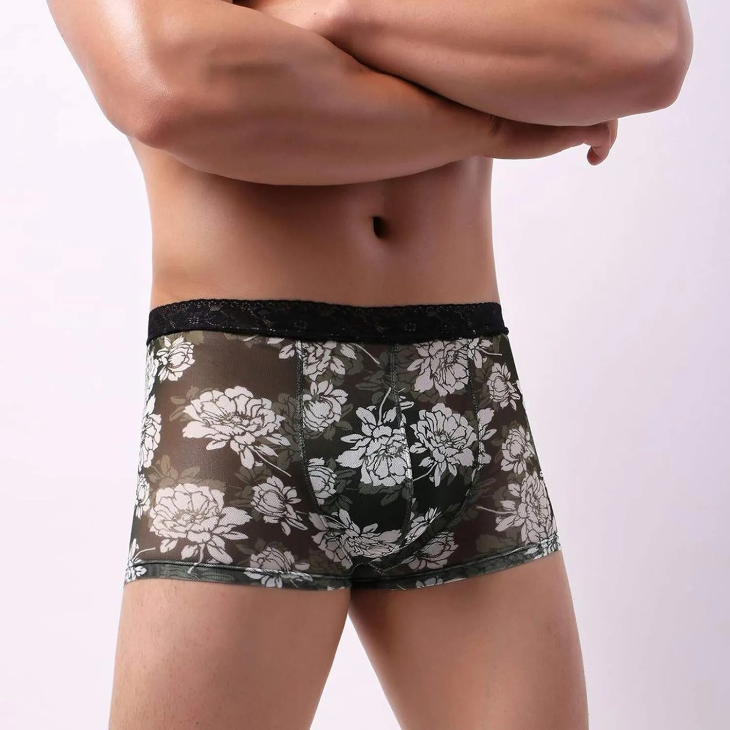 Underwear Men's Boxer Lace Briefs Printed Breathable Transparent Underwear Men's underwear All Mens Underwear