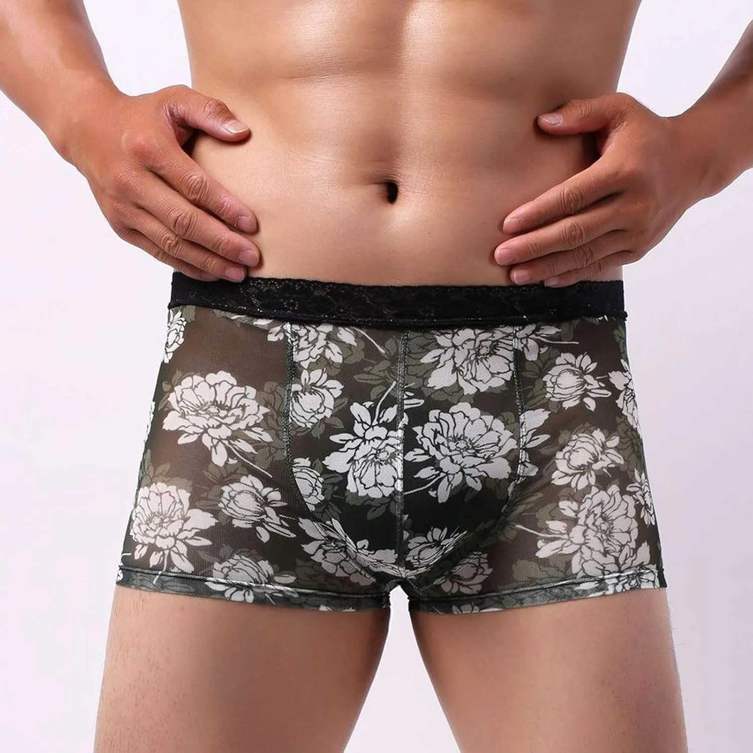Underwear Men's Boxer Lace Briefs Printed Breathable Transparent Underwear Men's underwear All Mens Underwear