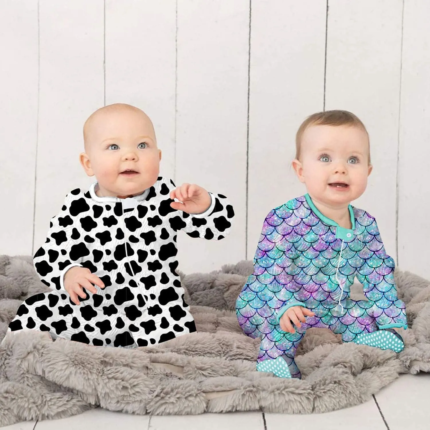 UNIFACO Baby Girls Boys Footed Pajamas One-Piece Sleeper Snug Fit Sleep and Play Zip Front Footie Romper 0-12 Month
