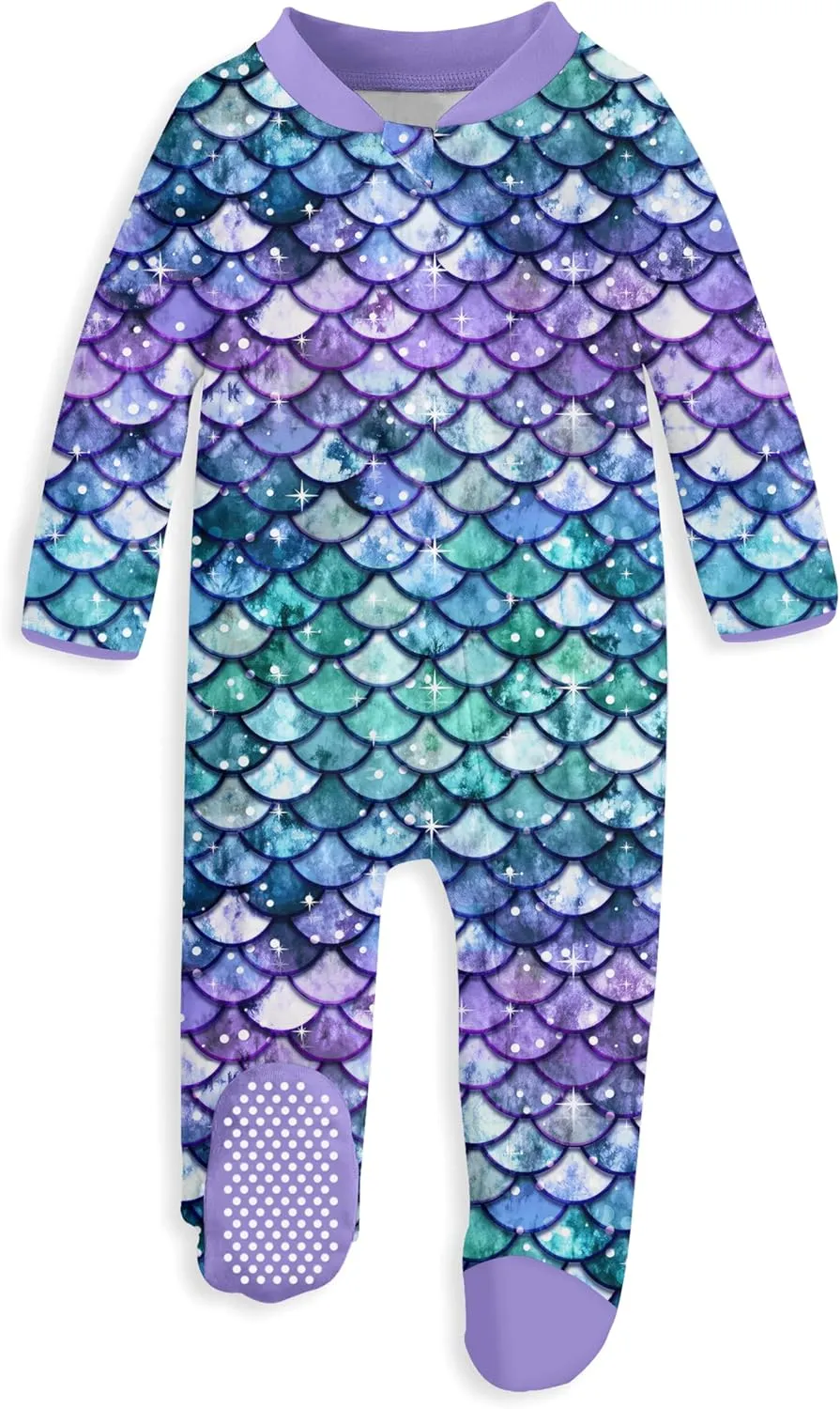 UNIFACO Baby Girls Boys Footed Pajamas One-Piece Sleeper Snug Fit Sleep and Play Zip Front Footie Romper 0-12 Month