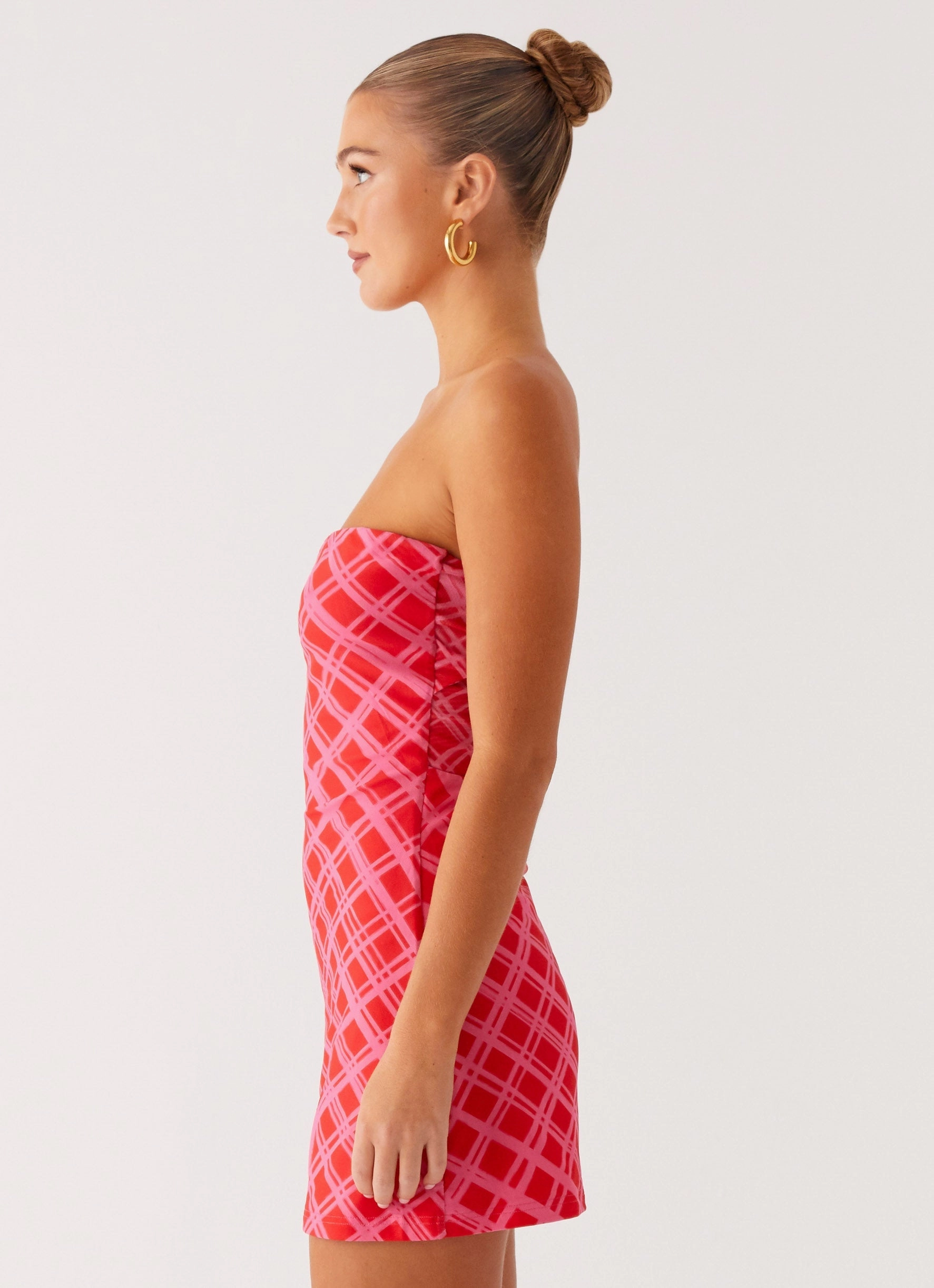 Modern Fit Elegance Glow Hamilton Mini Dress - Pink Check