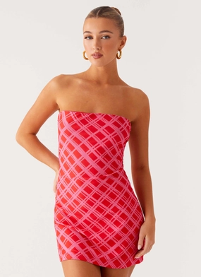 Soft cotton dress Clean Mood Hamilton Mini Dress - Pink Check