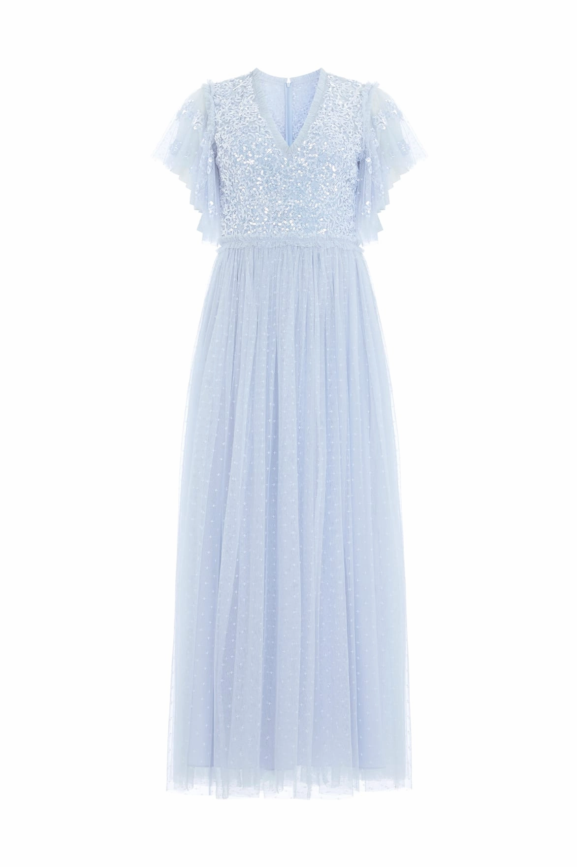 Floral Lace Bodice V-Neck Ankle Gown Comfort Layer Wear Young Edge