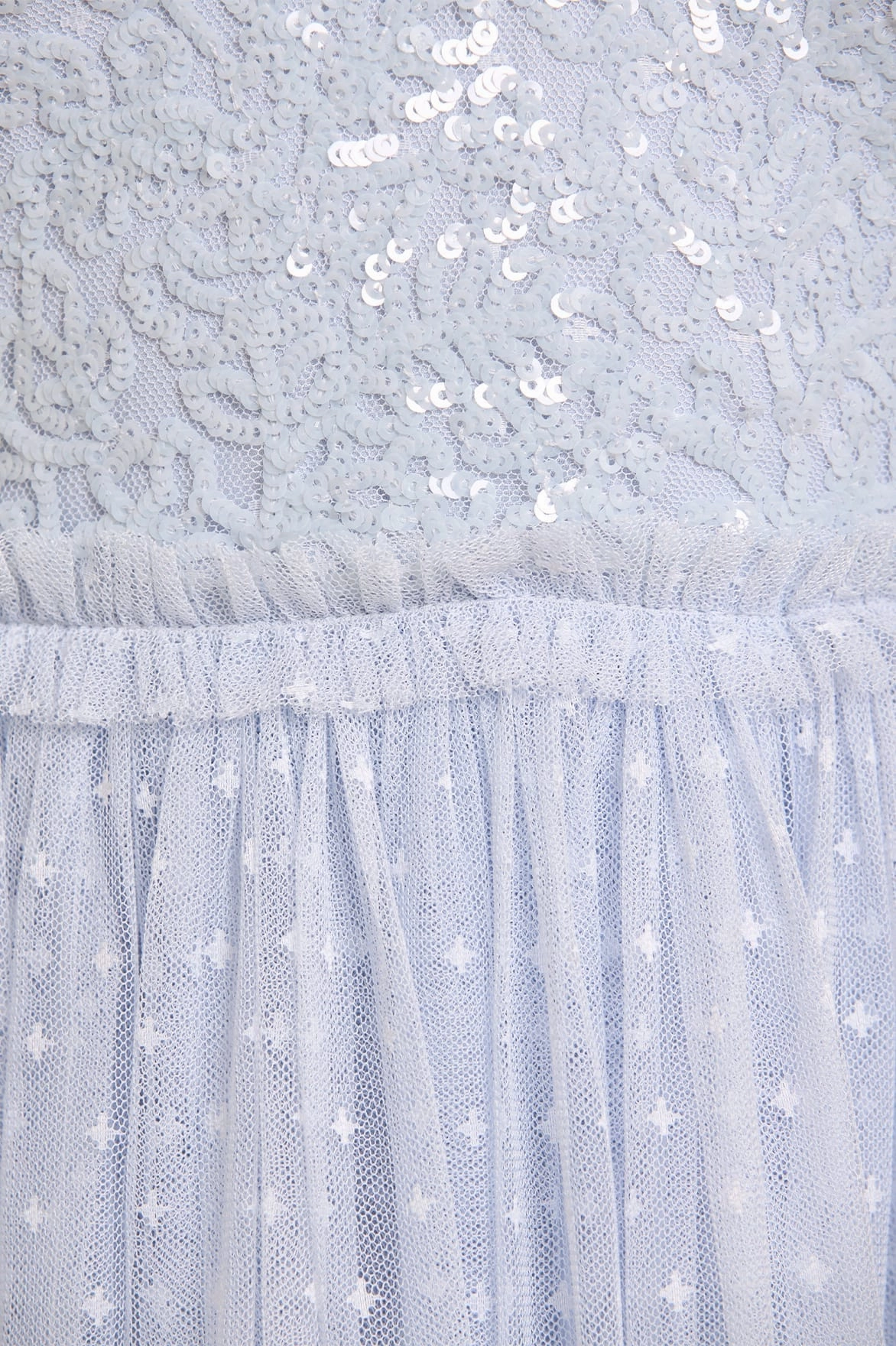 Floral Lace Bodice V-Neck Ankle Gown Sequin-Detail
