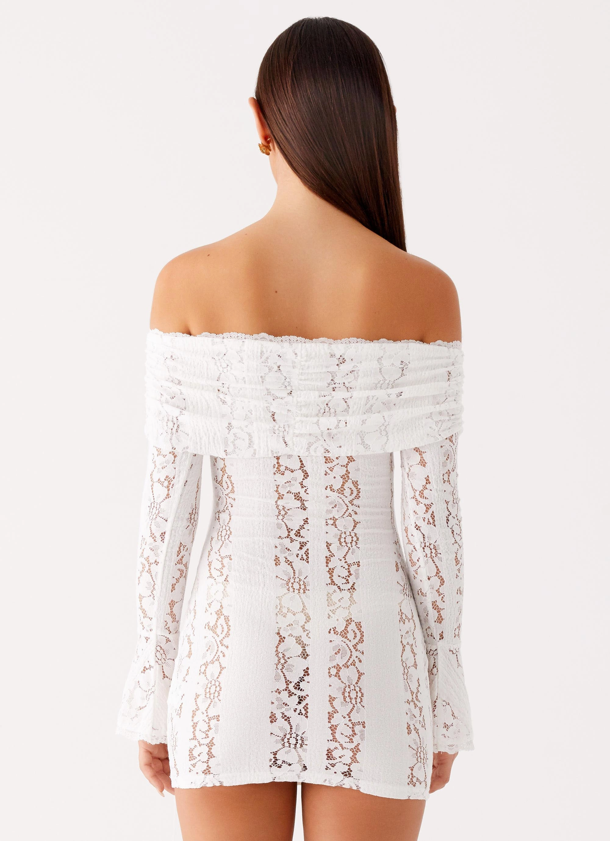 Layered Comfort Wear Syvanna Lace Mini Dress - White