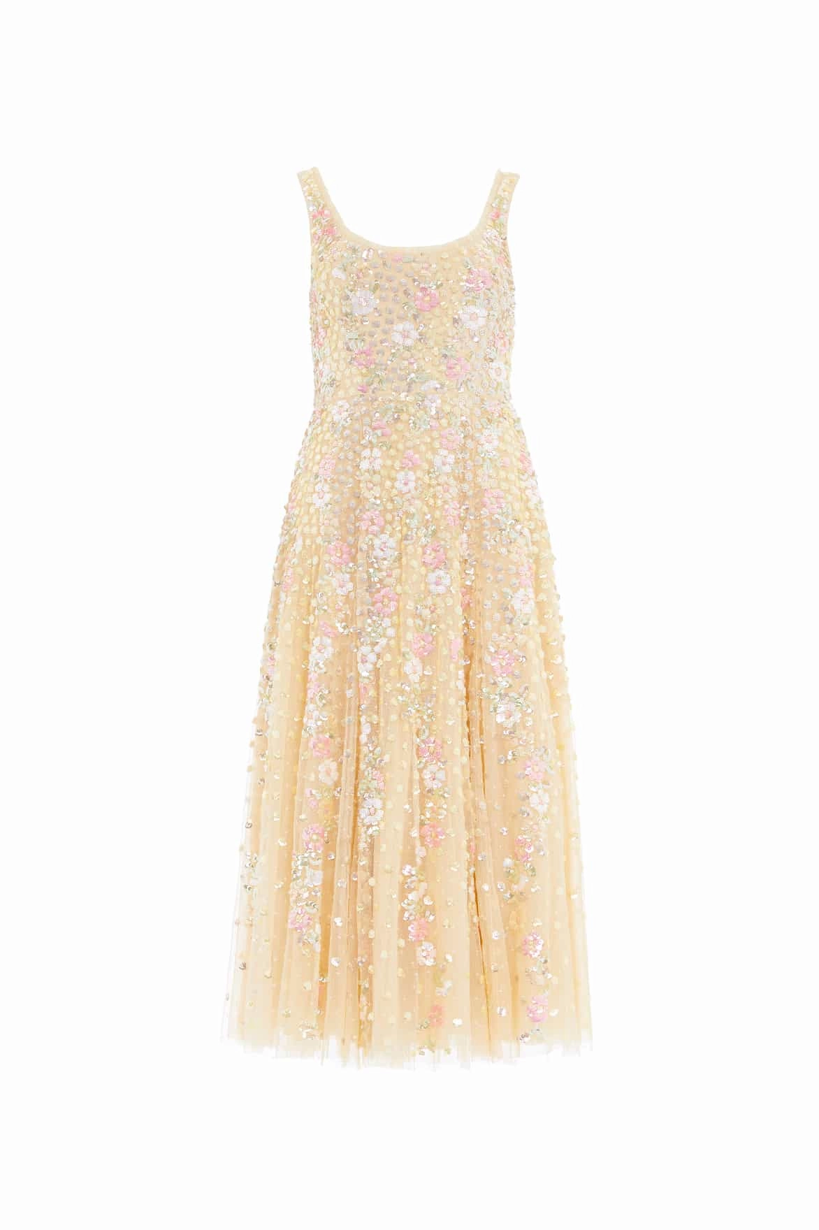 Confetti Scoop Neck Ballerina Dress Work Friendly