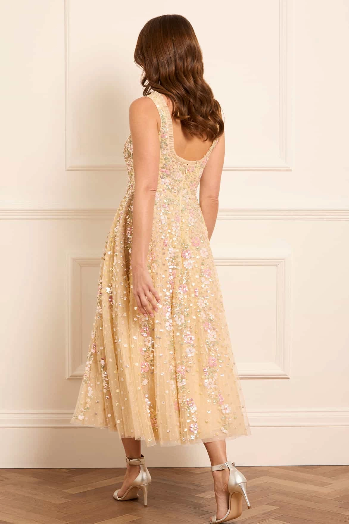 Light Silhouette Confetti Scoop Neck Ballerina Dress