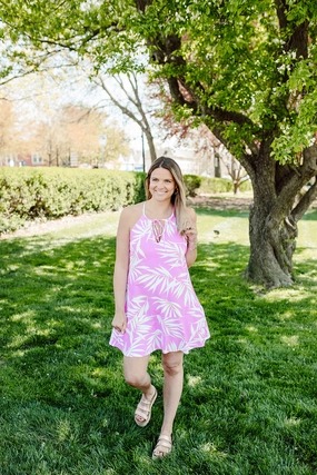 flattering appearance Cape May Dress Palm Leaf Orchid