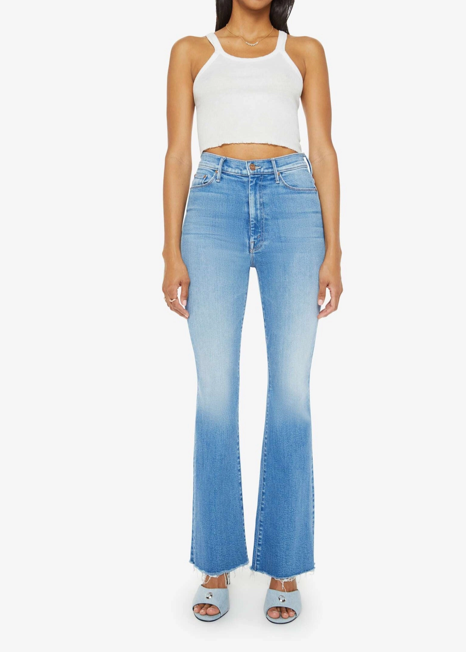 Comfortable fit High Waisted Weekender Fray in Read Between the Lines