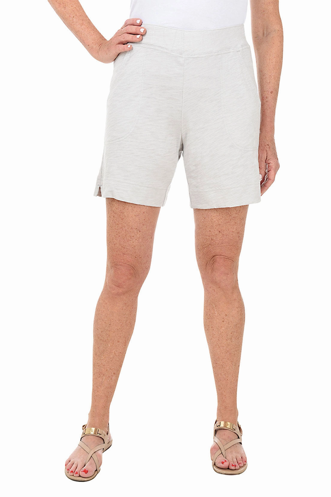 ReinforcedStitching Pull-On Cotton Slub-Knit Short