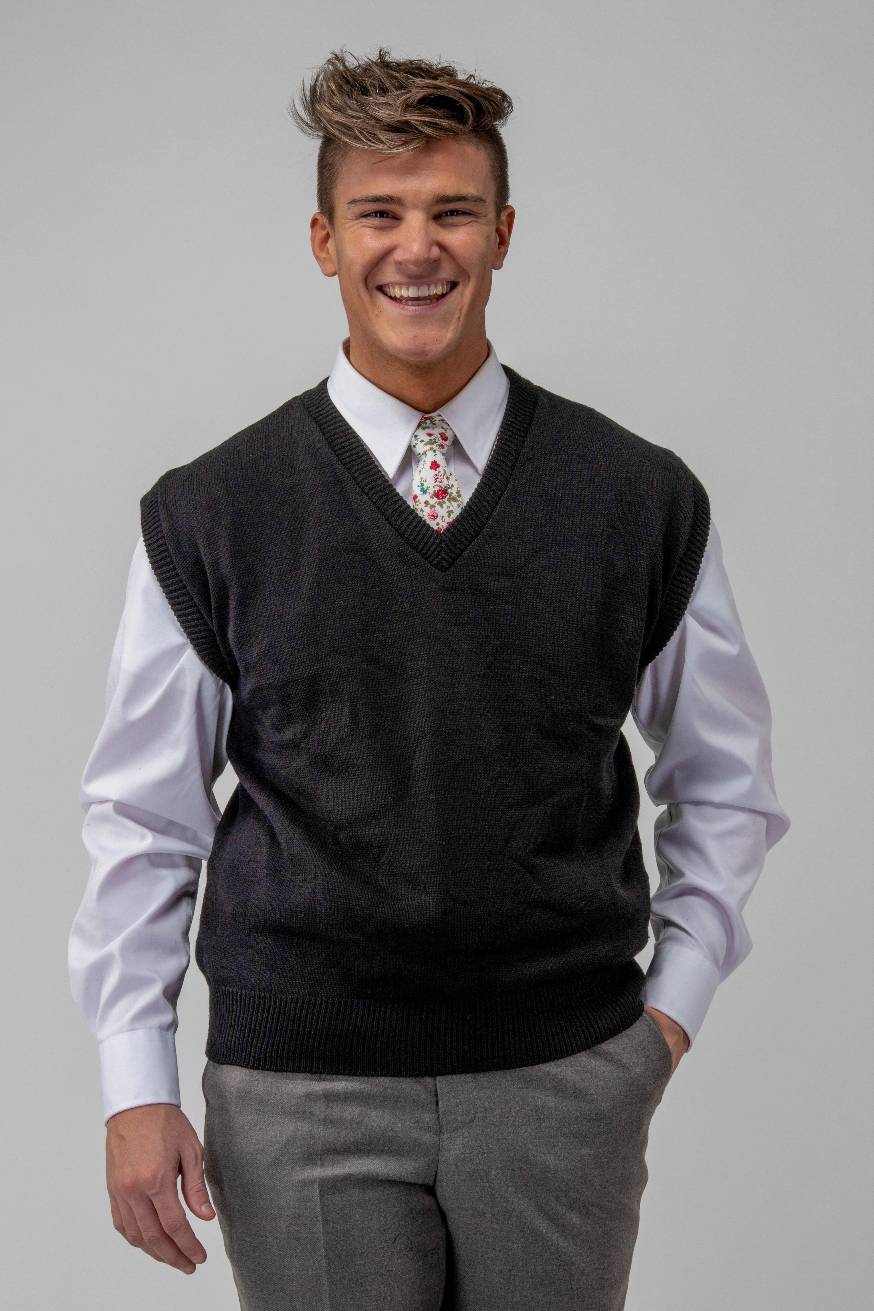PolyesterBlend V-Neck Sweater Vest