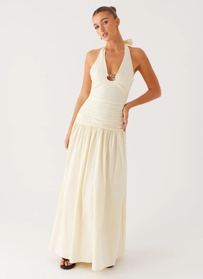 Ruffle Detail Val Maxi Dress - Lemon