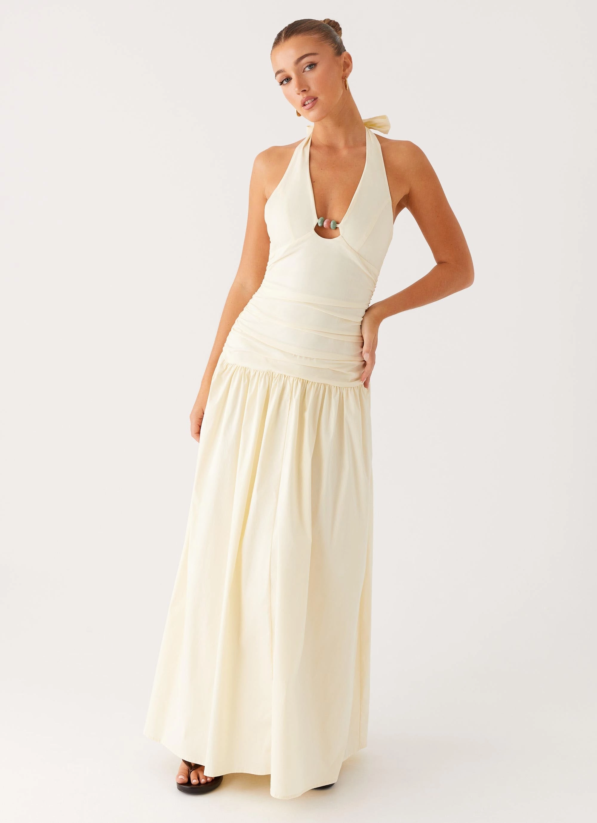 Ruffle Detail Val Maxi Dress - Lemon