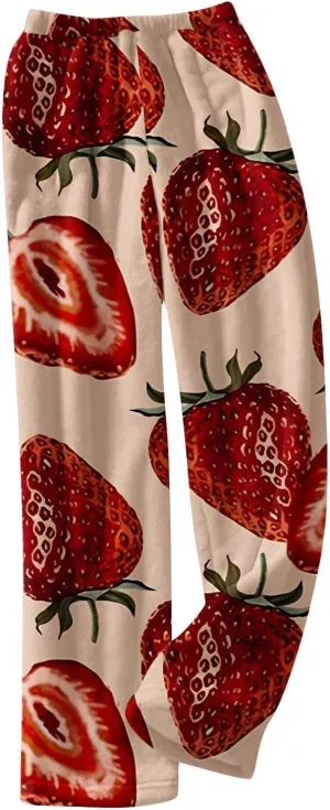 Valentines Pajama Pants 2024 Heart Pj Pants Unisex Fuzzy Pajama Bottoms Women Man Cozy Fleece Lounge Pants Sleepwear