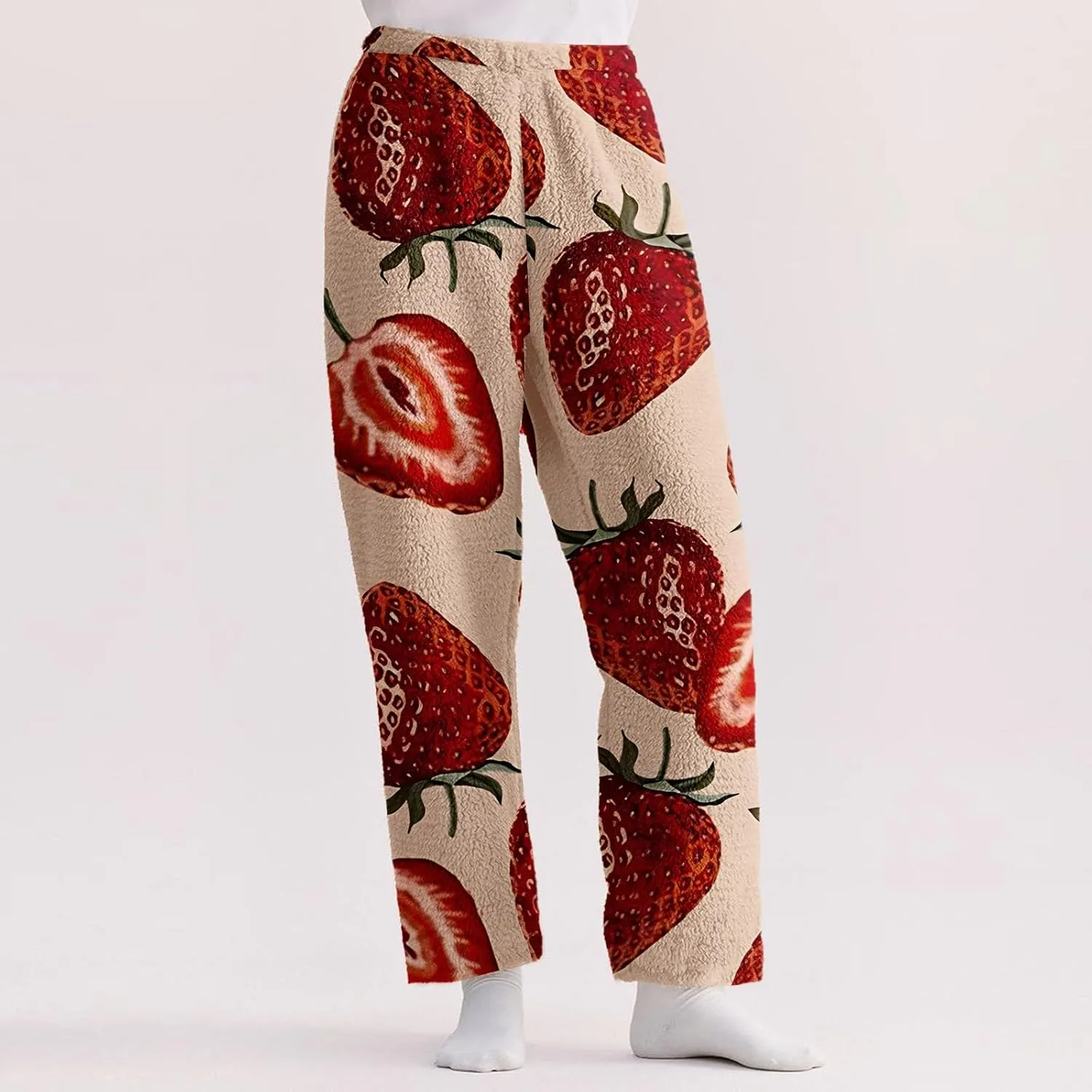 Valentines Pajama Pants 2024 Heart Pj Pants Unisex Fuzzy Pajama Bottoms Women Man Cozy Fleece Lounge Pants Sleepwear