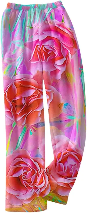 Valentines Pajamas Heart Plush Pj Pants Unisex Soft Fuzzy Pajama Bottoms Women Man Elastic Waist Fleece Lounge Pants