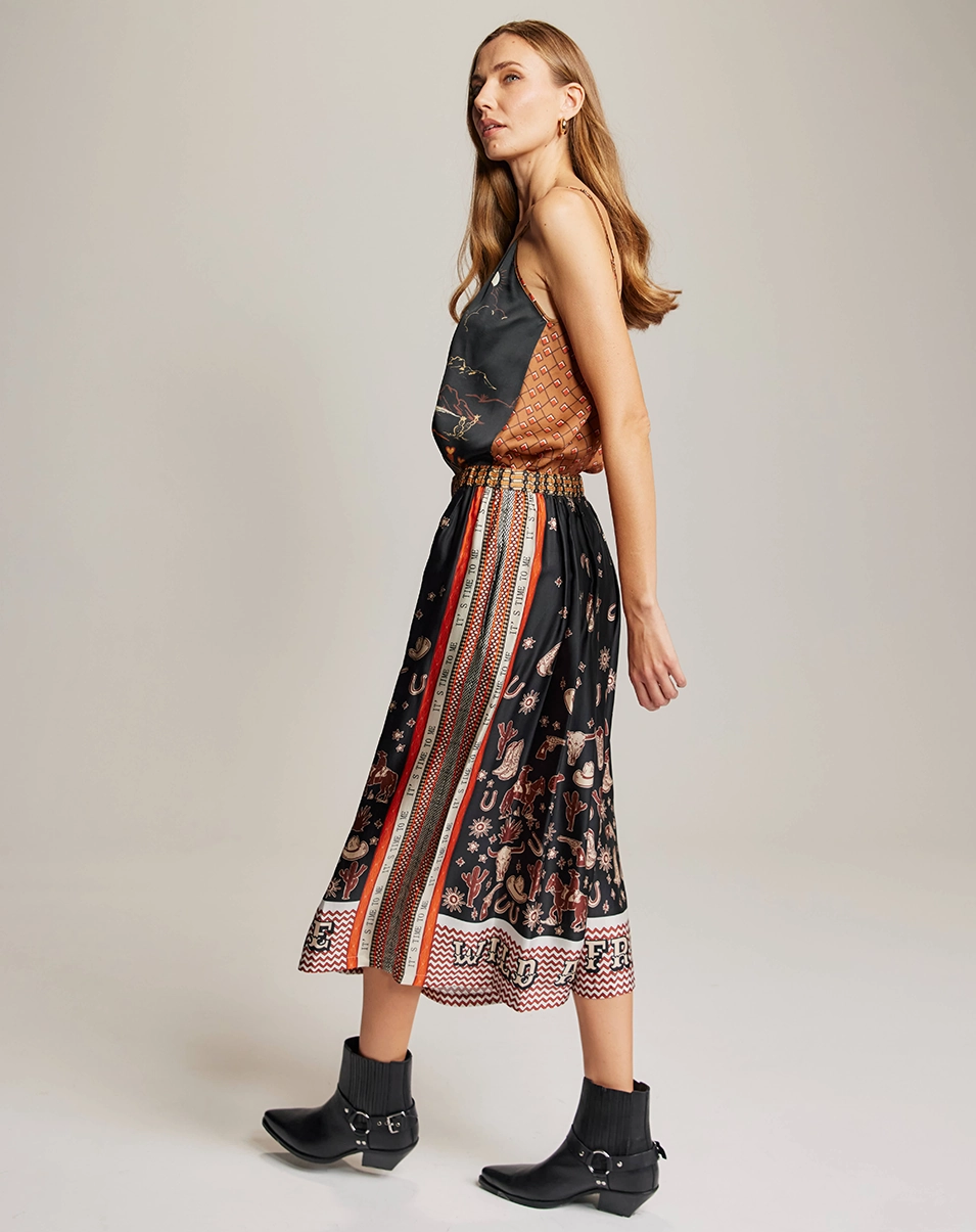 Beach Day Easy Motion VANESSA PRINTED MIDI SKIRT