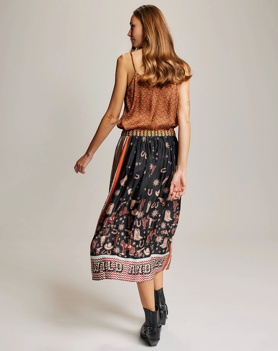 VANESSA PRINTED MIDI SKIRT Chill Wear