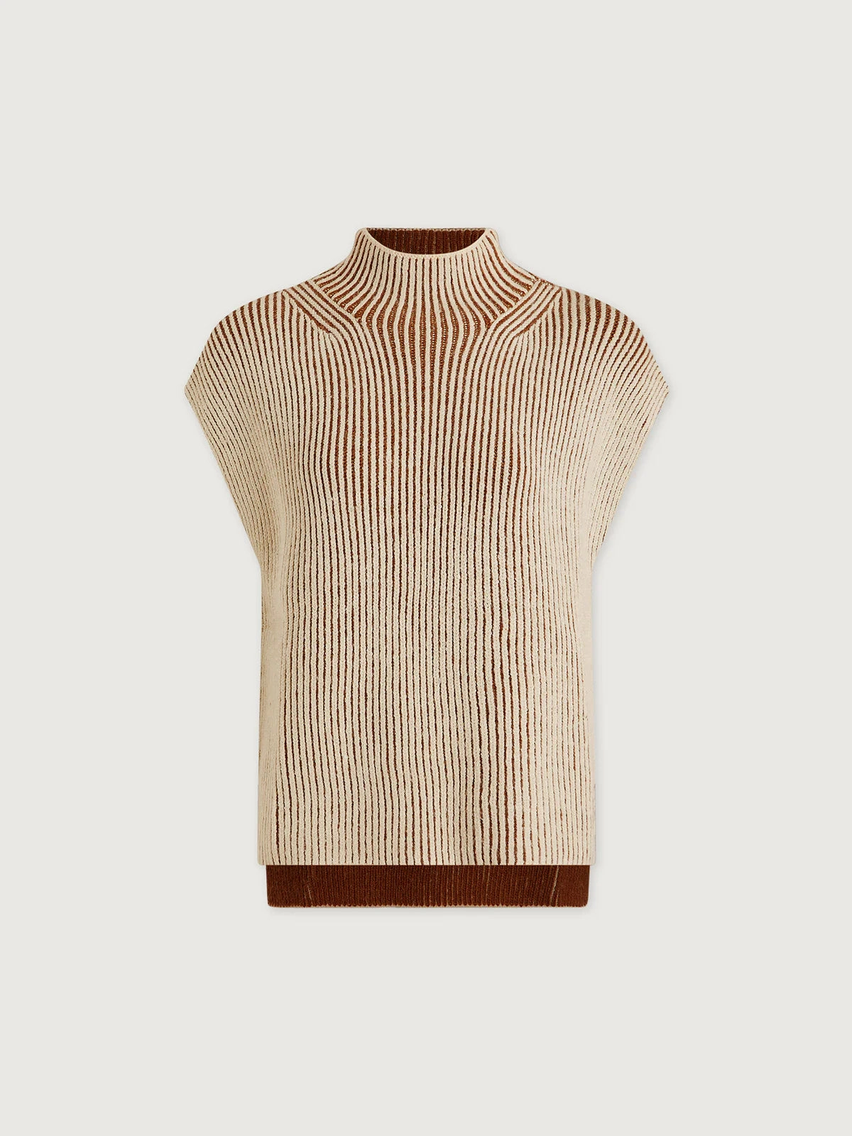 Stylish T-shirt Easy Care Fabric Varley Lauren Plated Knit Tank in Cocoa Dust