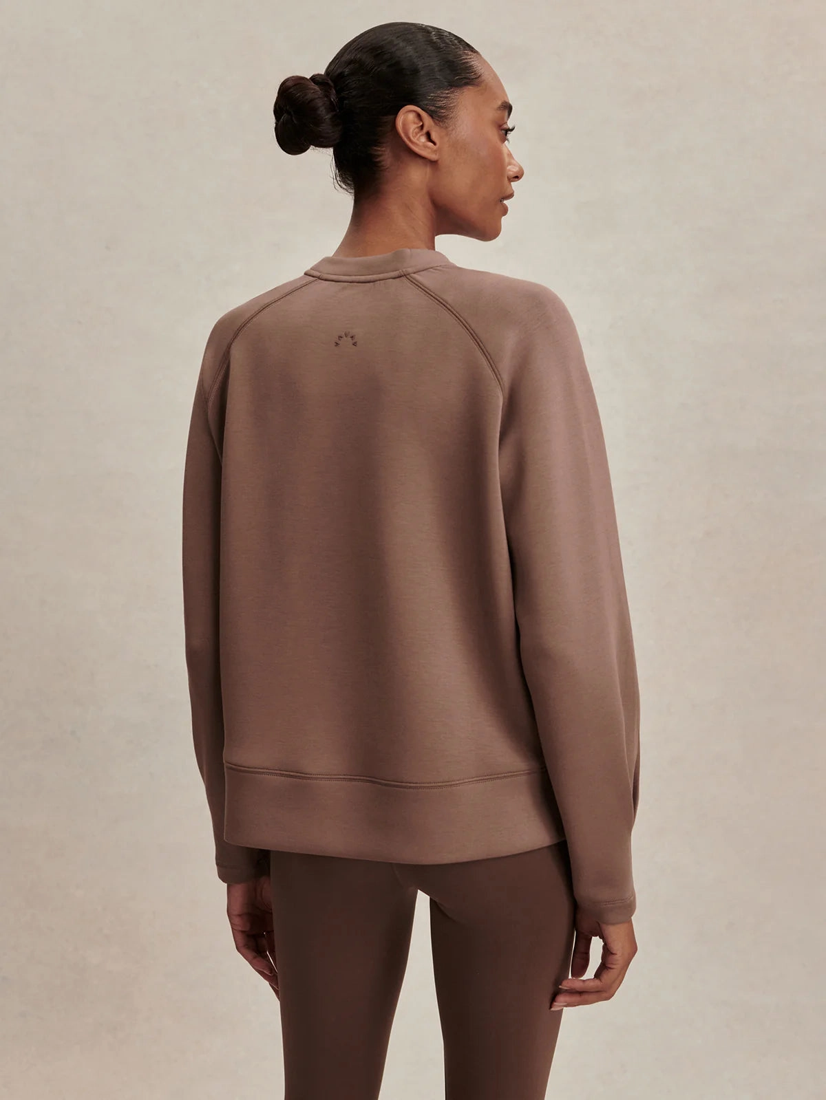 Varley Zosia Crew-Neck Sweat in Coffee Quartz Athletic Wear Casual Sweater