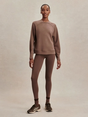 Lightweight Weave Material Varley Zosia Crew-Neck Sweat in Coffee Quartz