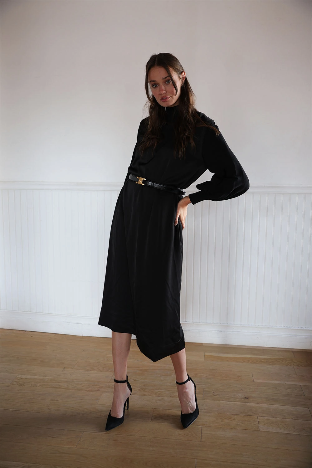 Vee Silk Knit Dress Trendy Fit Look Cool Structure