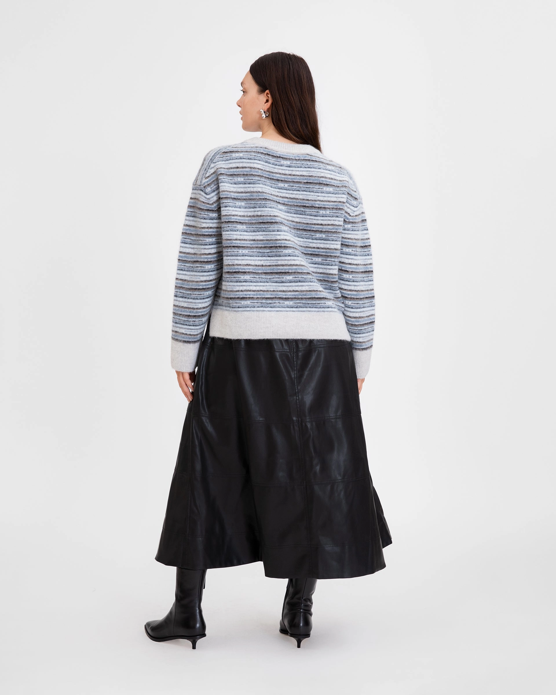 Versatile Comfort Soft Brush Lining Vegan Leather Hudson Skirt